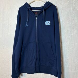 Jordan North Carolina Tar Heels Navy Travel Fleece Full-Zip Hoodie Size XXL